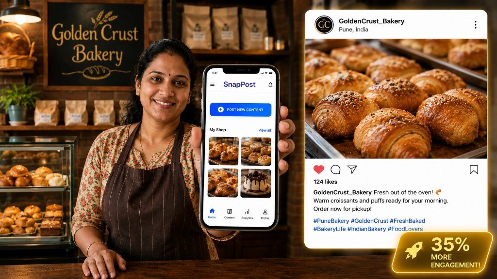 Bakery owner using SnapPost to turn fresh bakes into Instagram posts