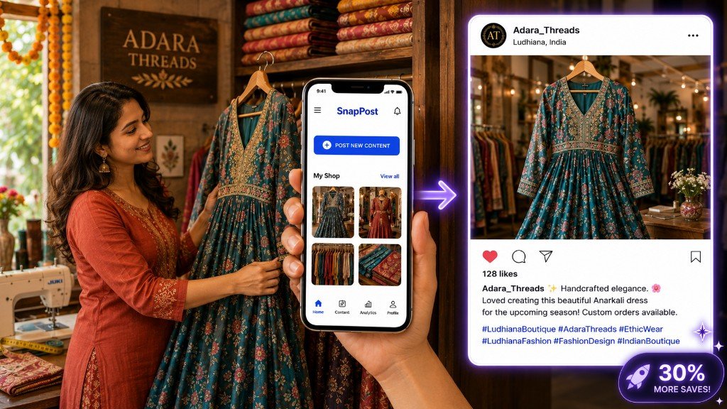 Boutique owner using SnapPost to turn designs into Instagram posts